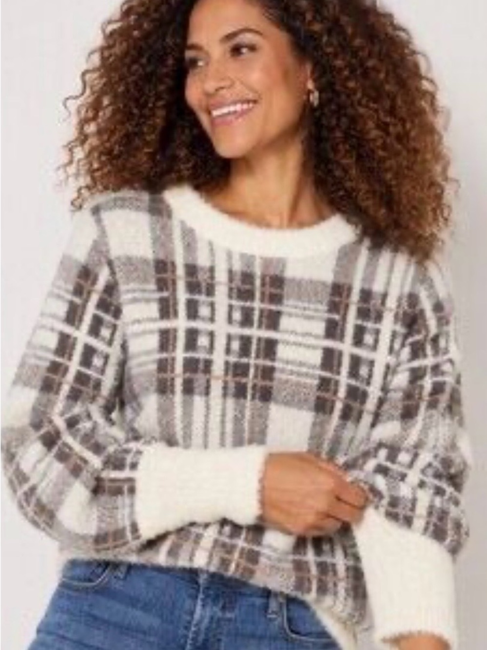 Evereve Plaid Reagan Sweater